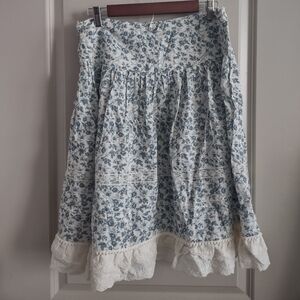 Floral Blue and White Skirt